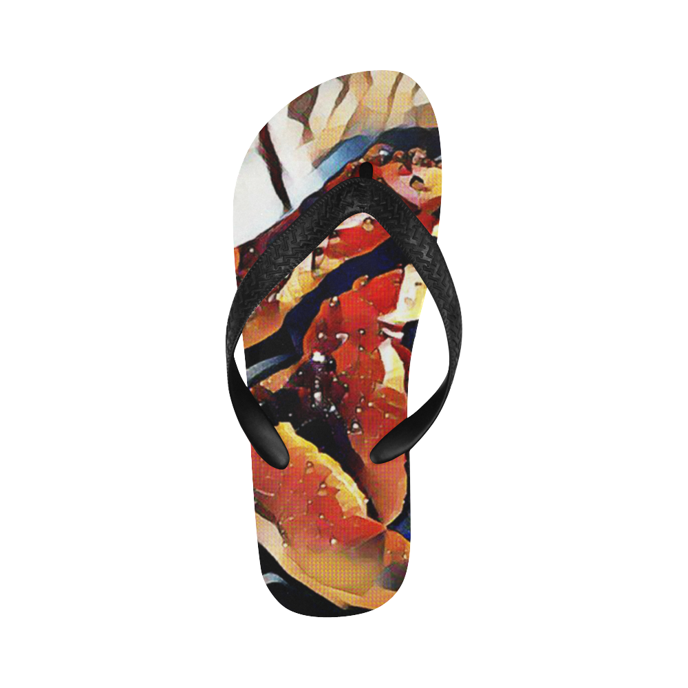 FineArt Colorful Tulip Flip Flops for Men/Women (Model 040)