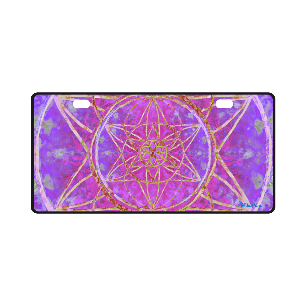protection in purple colors License Plate