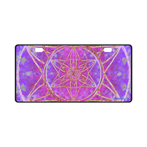 protection in purple colors License Plate