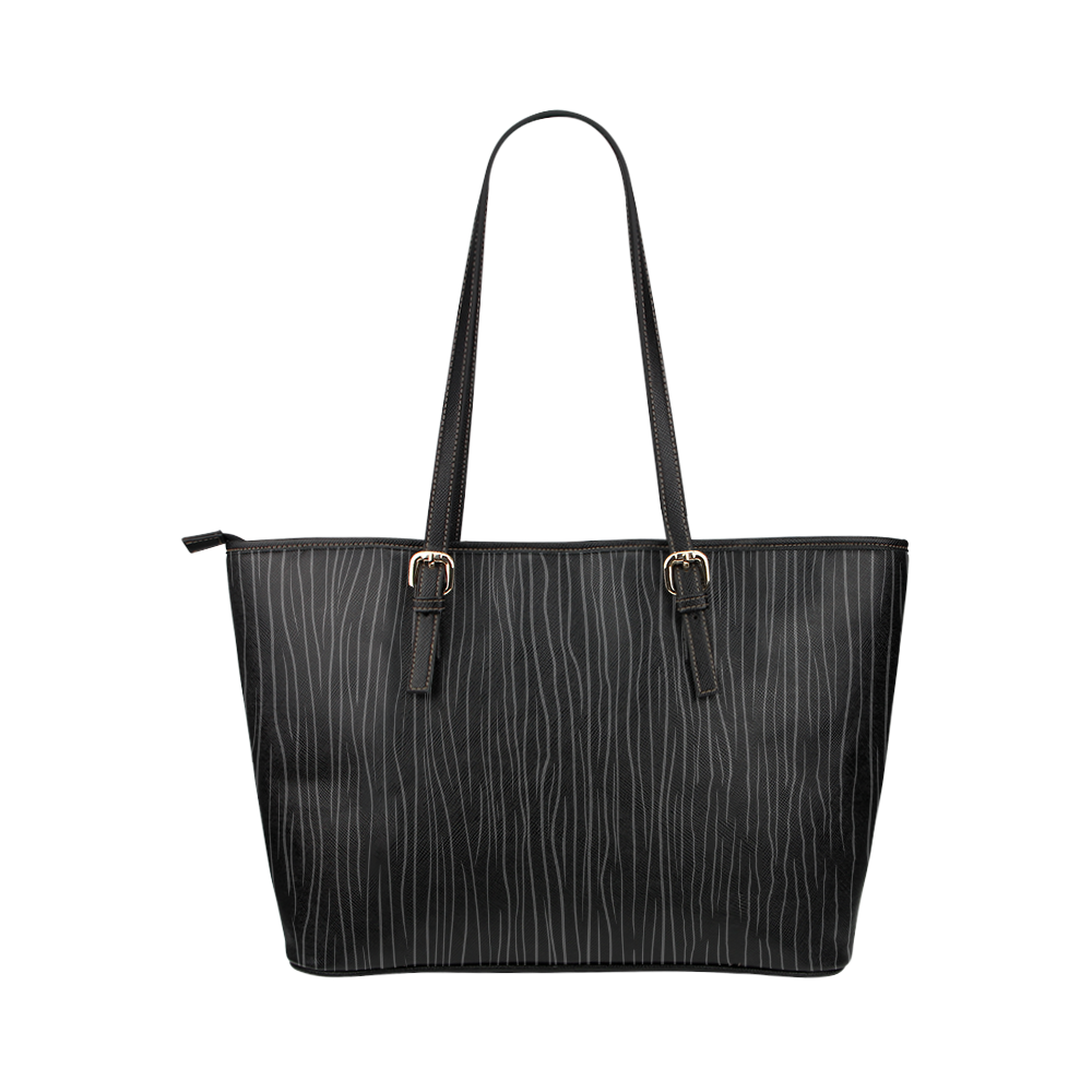 Gothic Stripes Leather Tote Bag/Large (Model 1651)