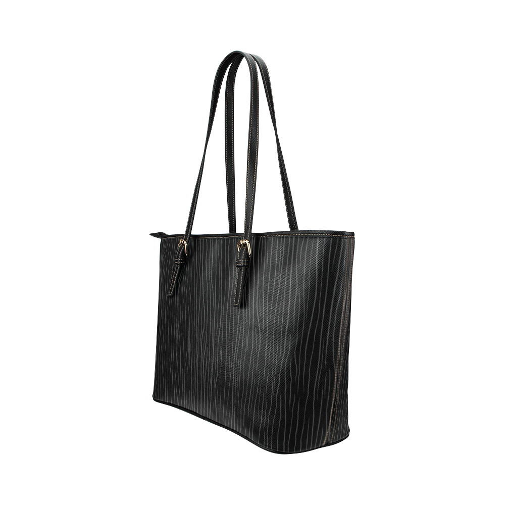 Gothic Stripes Leather Tote Bag/Large (Model 1651)