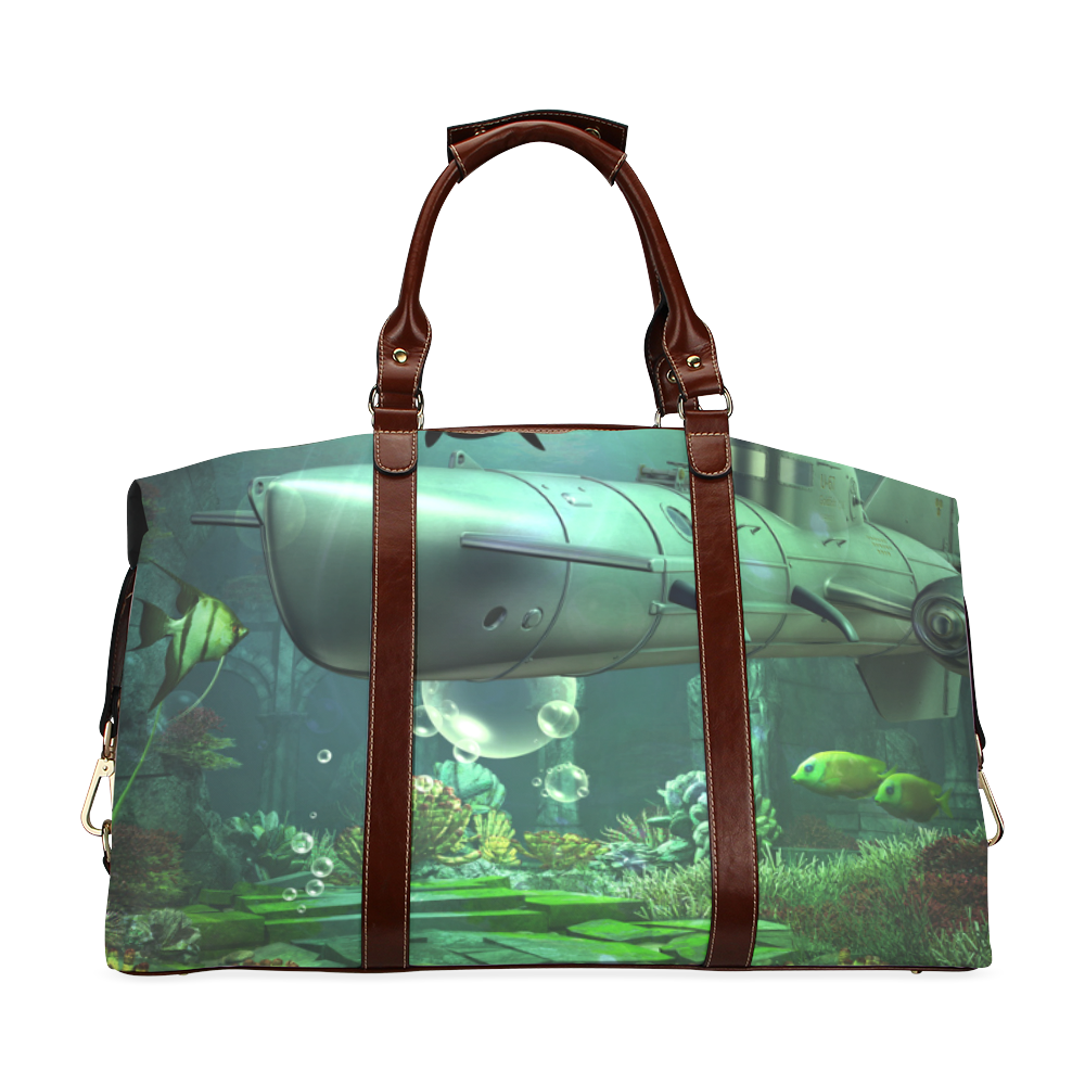 Awesome submarine with orca Classic Travel Bag (Model 1643) Remake