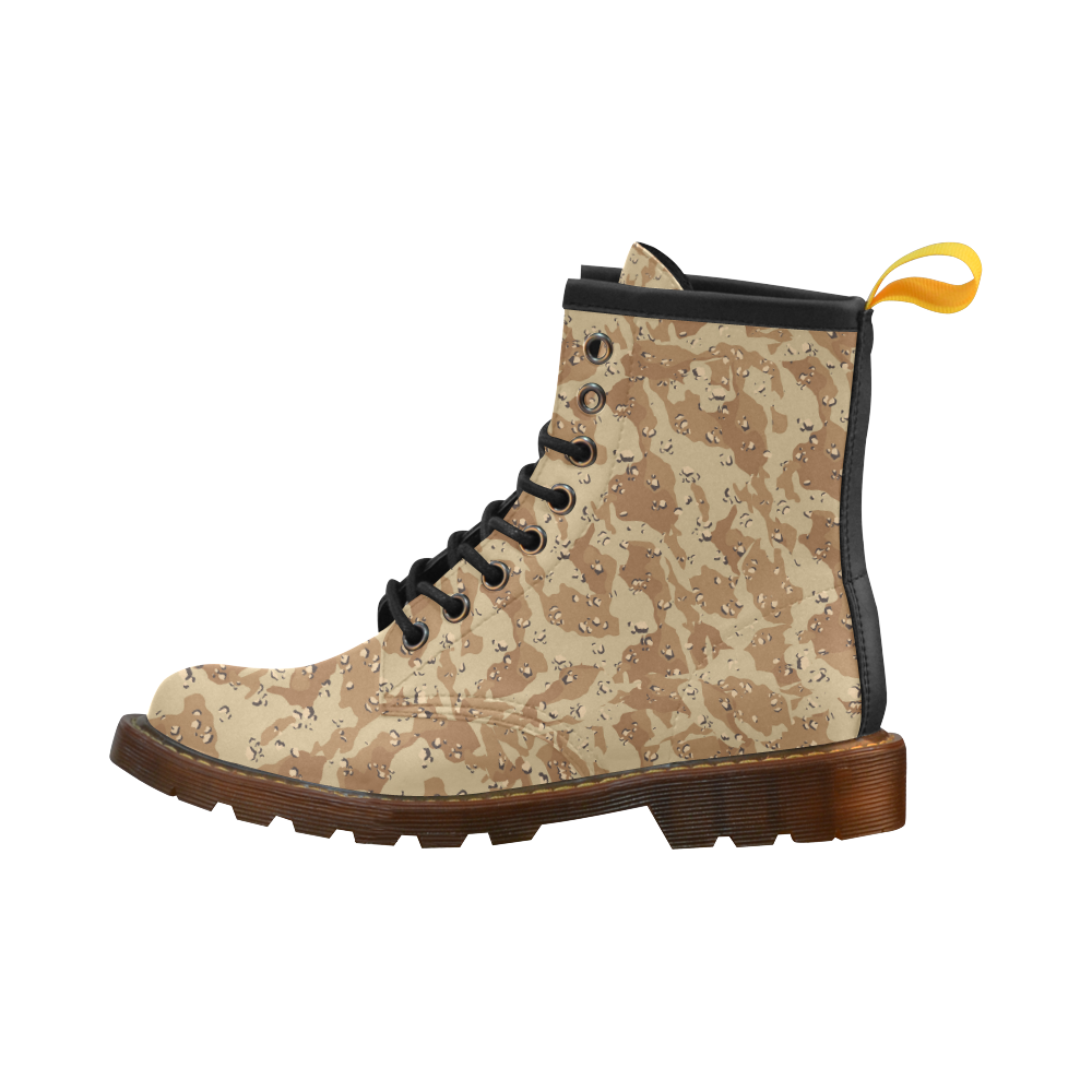 Desert Camouflage Military Pattern High Grade PU Leather Martin Boots For Women Model 402H