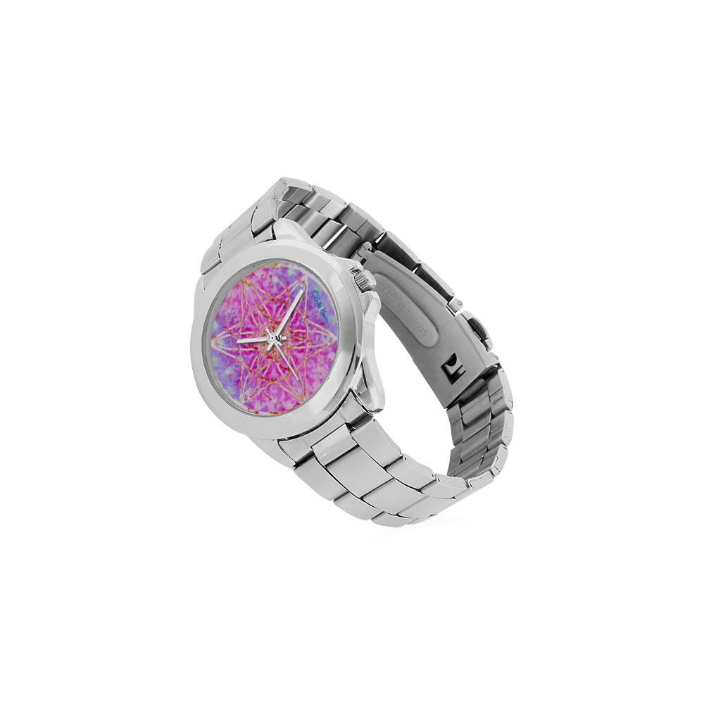 protection in purple colors Unisex Stainless Steel Watch(Model 103)