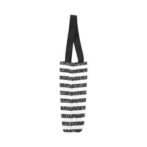 Black Glitter Sparkle Stripes Canvas Tote Bag (Model 1657)