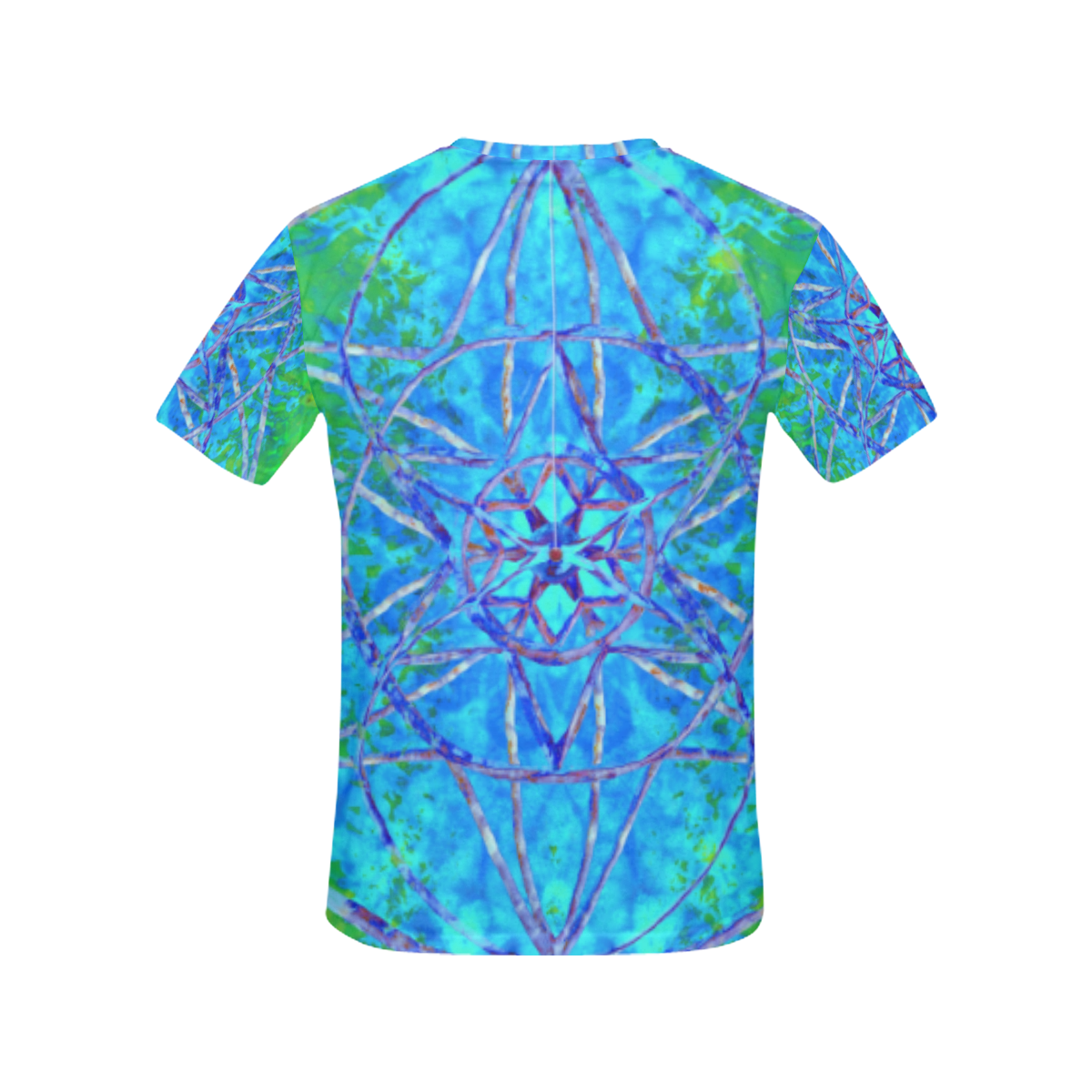 protection in nature colors-teal, blue and green All Over Print T-Shirt for Women (USA Size) (Model T40)