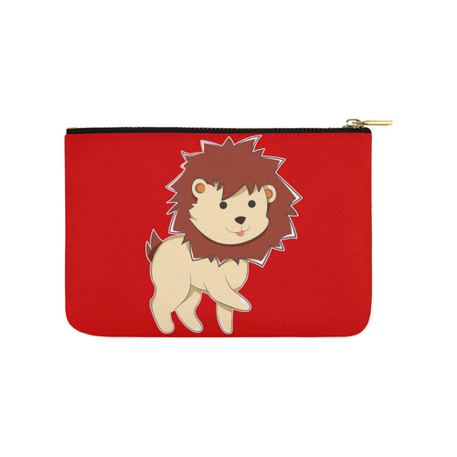 Happy Cartoon Baby Lion Carry-All Pouch 9.5''x6''