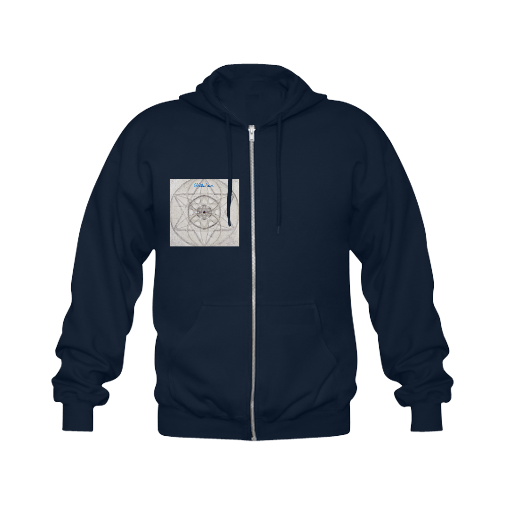 protection through fundamental mineral energy marine Gildan Full Zip Hooded Sweatshirt (Model H02)