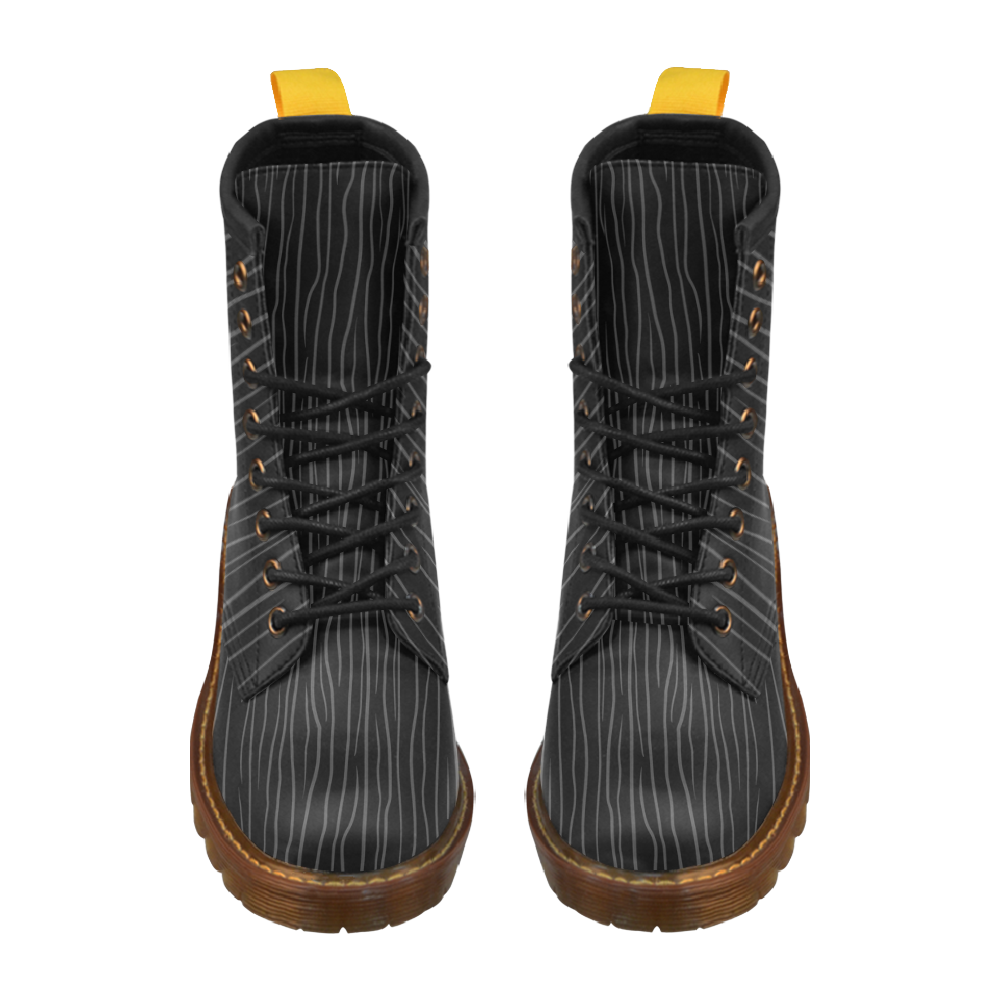 Gothic Stripes High Grade PU Leather Martin Boots For Men Model 402H