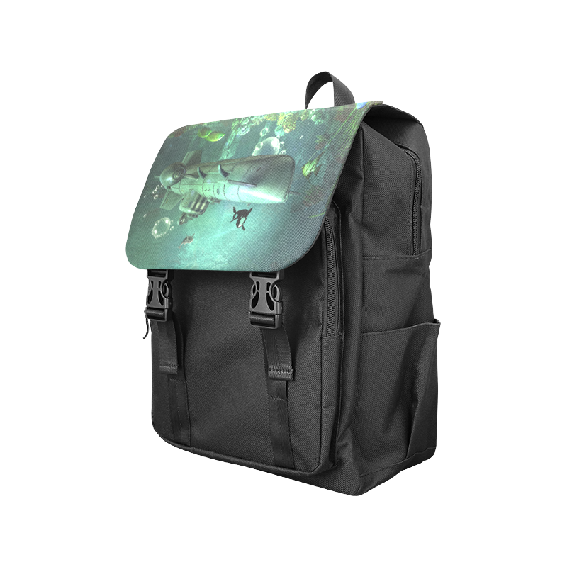Awesome submarine with orca Casual Shoulders Backpack (Model 1623)