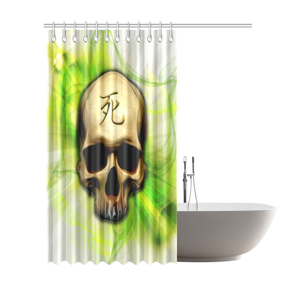 Death Kanji Skull Shower Curtain 72"x84"