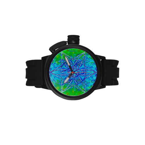protection in nature colors-teal, blue and green Men's Sports Watch(Model 309)