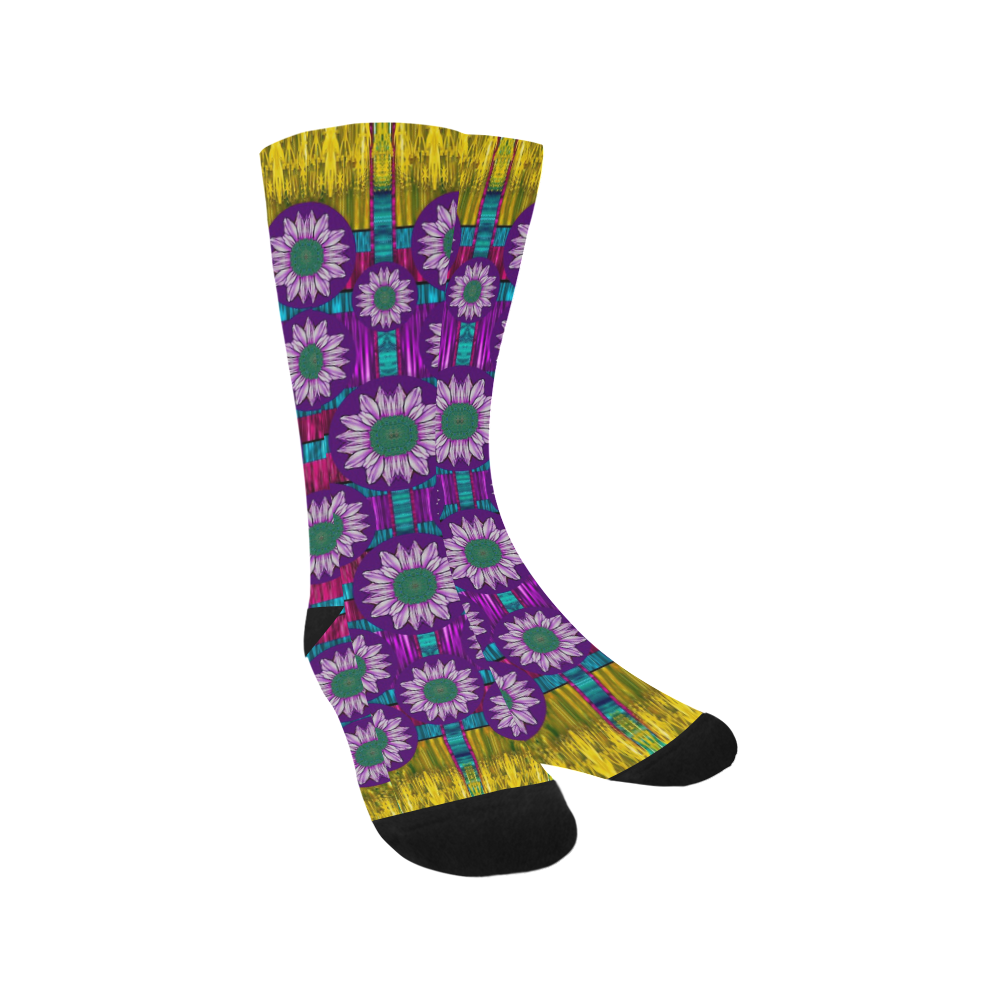 Rain Bow fantasy flowers in wonderful jungle calm Trouser Socks