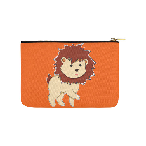 Happy Cartoon Baby Lion Carry-All Pouch 9.5''x6''