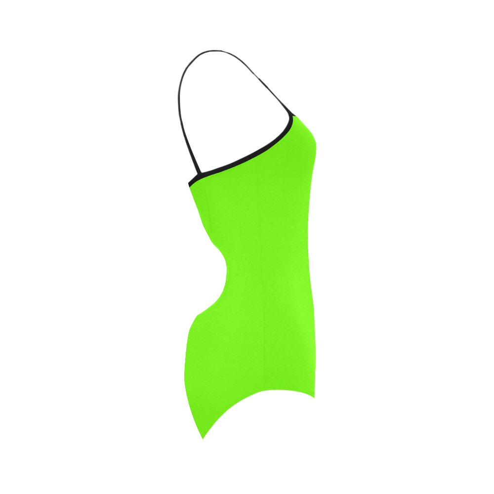 Fluorescent Green Neon With Black Piping Strap Swimsuit ( Model S05)