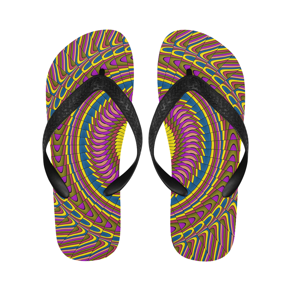 Ornament Mandala Flip Flops for Men/Women (Model 040)