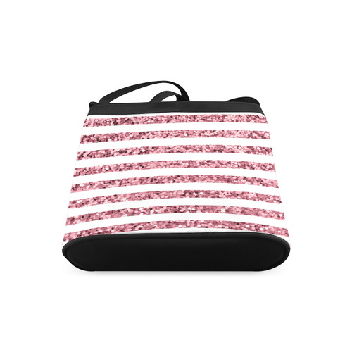 Pink Glitter Sparkle Stripes Crossbody Bags (Model 1613)