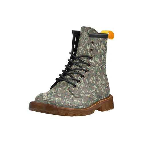 Forest Camouflage Military Pattern High Grade PU Leather Martin Boots For Men Model 402H