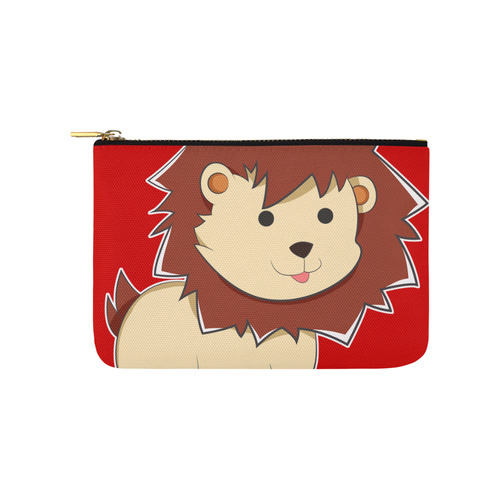 Happy Cartoon Baby Lion Carry-All Pouch 9.5''x6''