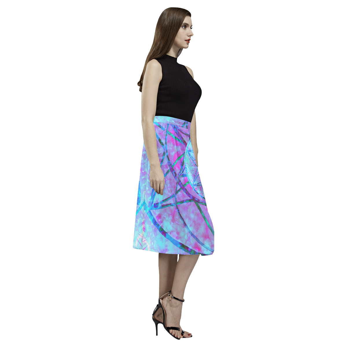 protection through an indigo wave Aoede Crepe Skirt (Model D16)