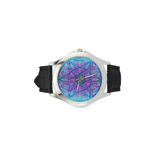 protection through an indigo wave Women's Classic Leather Strap Watch(Model 203)