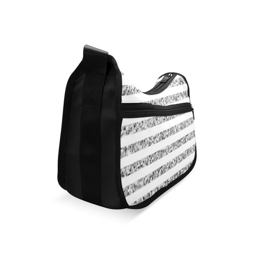 Silver Glitter Sparkle Stripes Crossbody Bags (Model 1616)