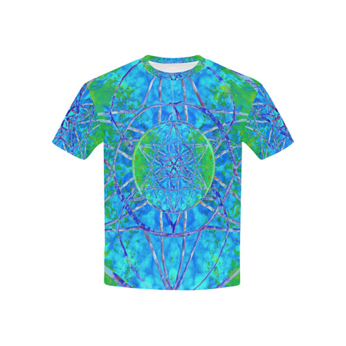 protection in nature colors-teal, blue and green Kids' All Over Print T-shirt (USA Size) (Model T40)