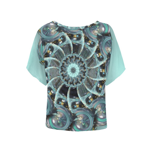 Wheel of fortuna Women's Batwing-Sleeved Blouse T shirt (Model T44)