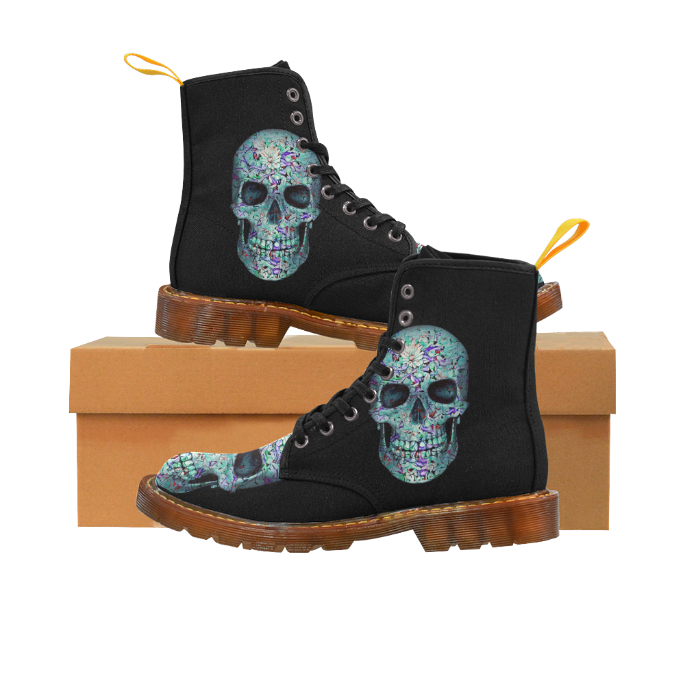 Skull-Unusual and unique 12B by JamColors Martin Boots For Women Model 1203H