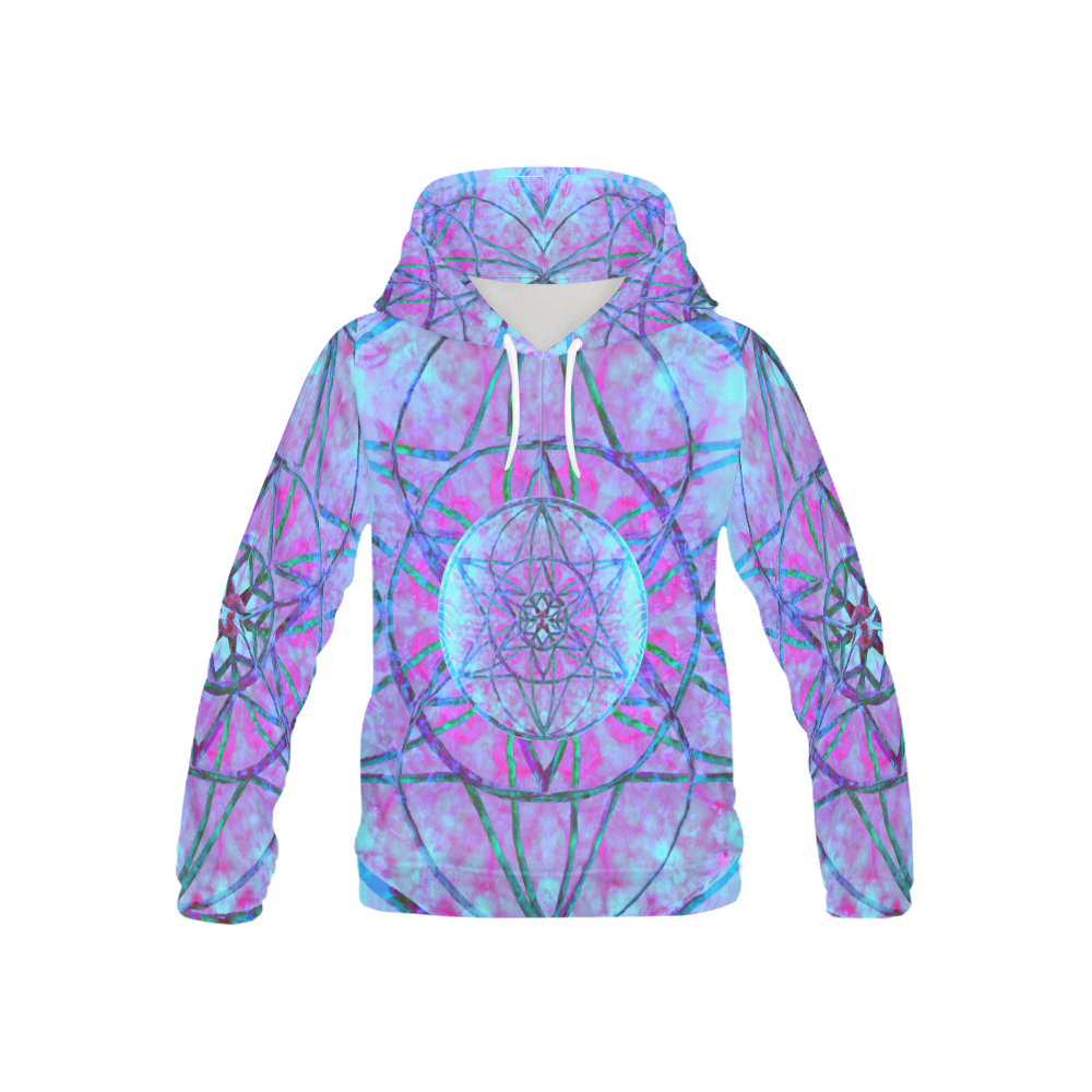 protection through an indigo wave All Over Print Hoodie for Kid (USA Size) (Model H13)