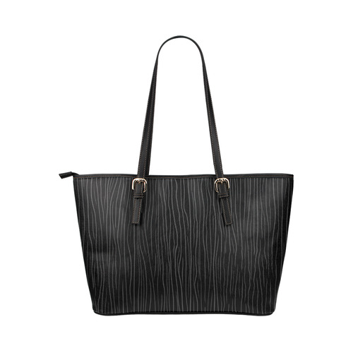 Gothic Stripes Leather Tote Bag/Small (Model 1651)