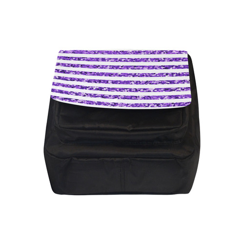 Purple Glitter Sparkle Stripes Crossbody Nylon Bags (Model 1633)