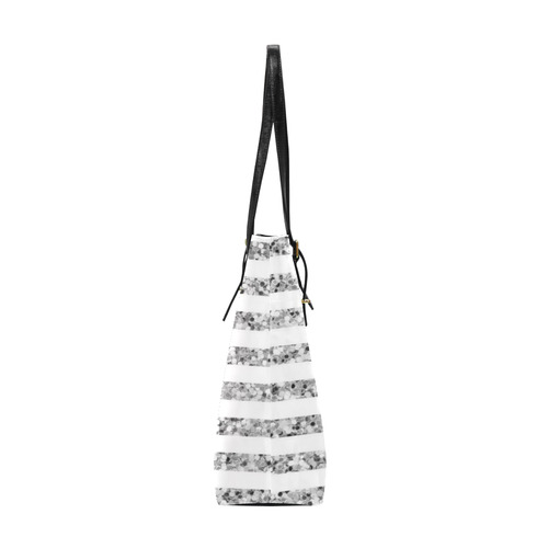 Silver Glitter Sparkle Stripes Euramerican Tote Bag/Small (Model 1655)