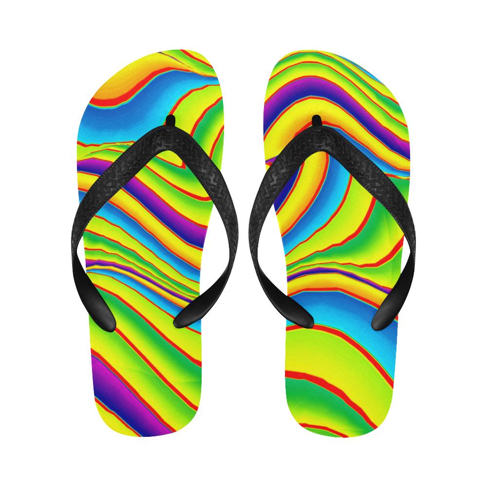 Summer Wave Colors Flip Flops for Men/Women (Model 040)