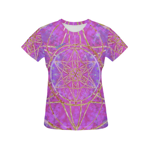 protection in purple colors All Over Print T-Shirt for Women (USA Size) (Model T40)