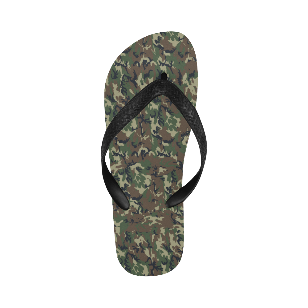 Forest Camouflage Military Pattern Flip Flops for Men/Women (Model 040)
