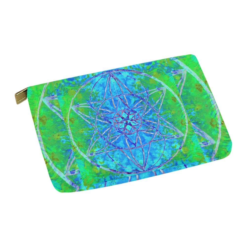 protection in nature colors-teal, blue and green Carry-All Pouch 12.5''x8.5''