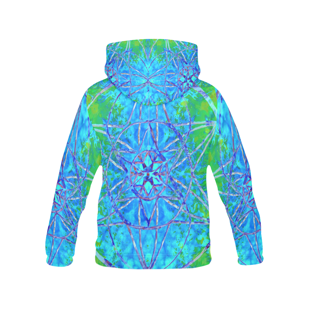 protection in nature colors-teal, blue and green All Over Print Hoodie for Men (USA Size) (Model H13)