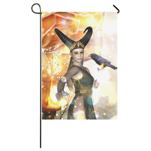 Awesome fantasy girl with crow Garden Flag 28''x40'' （Without Flagpole）