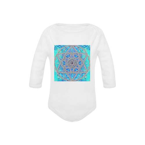 protection in blue harmony Baby Powder Organic Long Sleeve One Piece (Model T27)