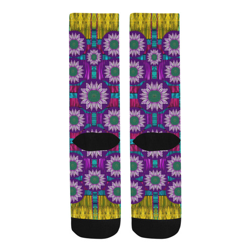 Rain Bow fantasy flowers in wonderful jungle calm Trouser Socks