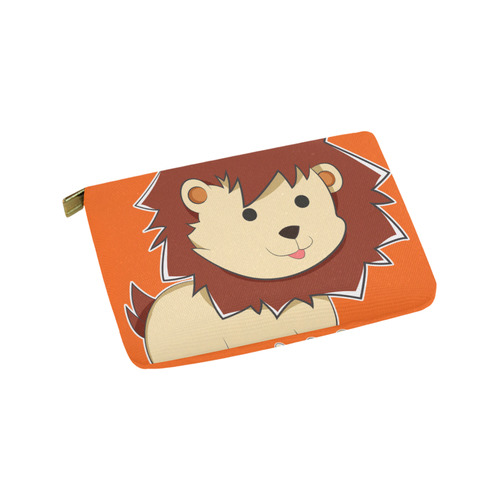 Happy Cartoon Baby Lion Carry-All Pouch 9.5''x6''