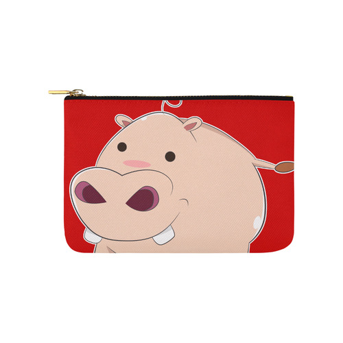 Happy Cartoon Baby Hippo Carry-All Pouch 9.5''x6''