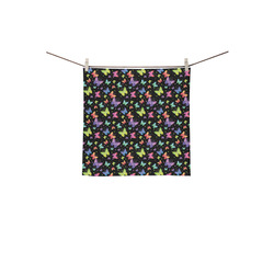 Colorful Butterflies Black Edition Square Towel 13“x13”