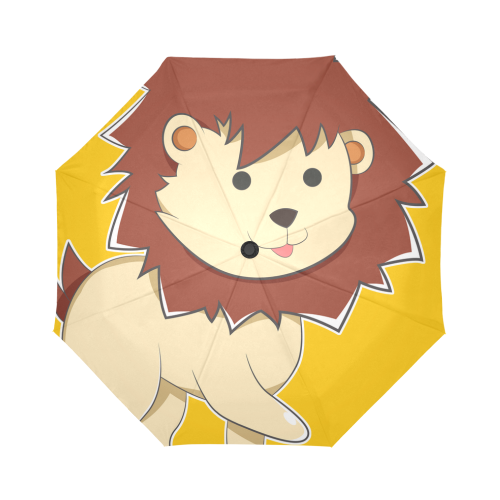 Happy Cartoon Baby Lion Auto-Foldable Umbrella (Model U04)