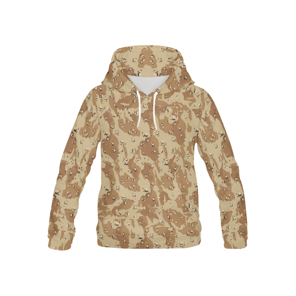 Desert Camouflage Military Pattern All Over Print Hoodie for Kid (USA Size) (Model H13)