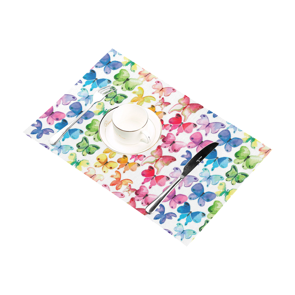 Rainbow Butterflies Placemat 12’’ x 18’’ (Two Pieces)