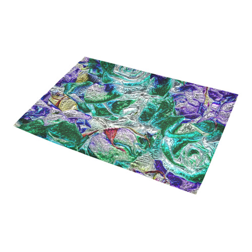 Floral glossy Chrome 01B by FeelGood Azalea Doormat 24" x 16" (Sponge Material)