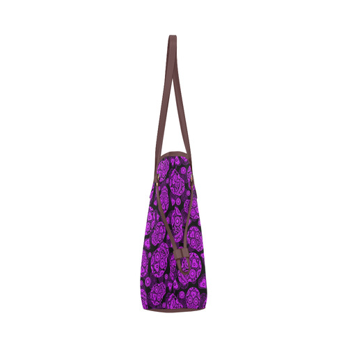 Sugar Skull Pattern - Purple Clover Canvas Tote Bag (Model 1661)