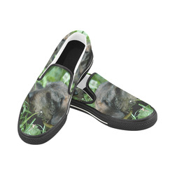 Dachshund Doxie Slip-on Canvas Shoes for Kid (Model 019)